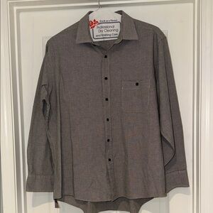 Van Heusen Men's Black and Gray Button-Down Shirt